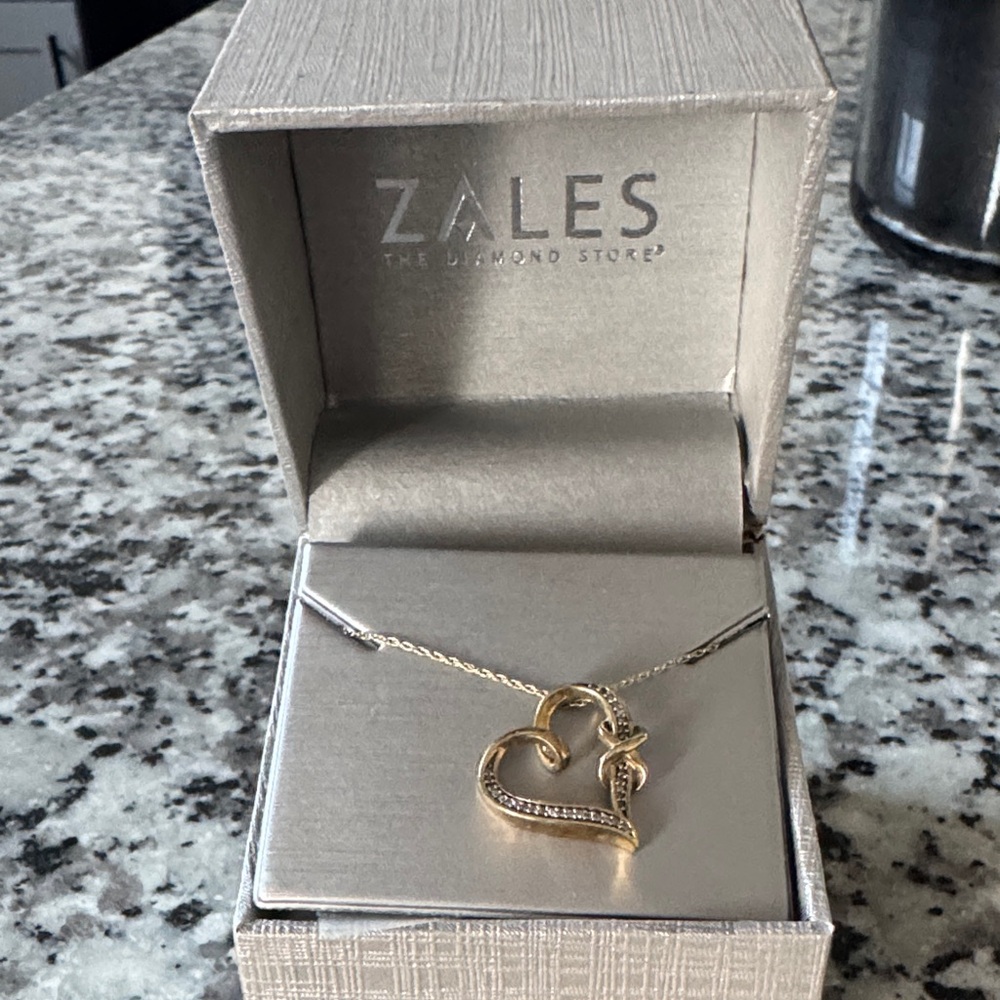 Zales Two-Tone Heart Necklace
